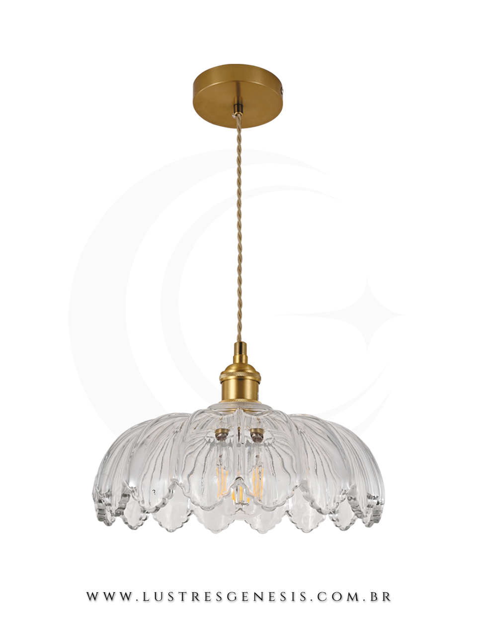 A Luminaria Pendente com acabamento em metal bronze e cupula de vidro transparente e ideal para renovar seu ambiente.